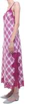 Thumbnail for your product : Alberta Ferretti Lace-trimmed Checked Cotton-blend Midi Dress
