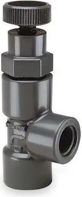 HAYWARD FLOW CONTROL AV10150T Globe Valve, Angle, 1-1/2', PVC/FPM, Threaded