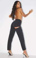Thumbnail for your product : PrettyLittleThing Mid Blue Bum Rip Mom Jean