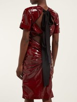 Thumbnail for your product : No.21 Ruched Tie-back Glossed Poplin Dress - Burgundy