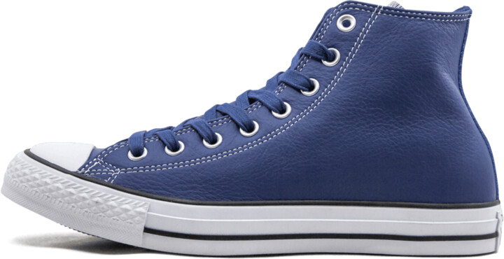 blue leather converse