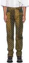 Thumbnail for your product : Marine Serre Yellow Regenerated Allover Moon Jeans