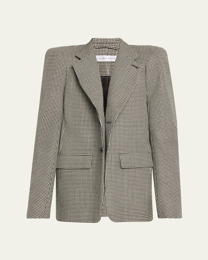 Marie Adam-Leenaerdt Houndstooth Hanger Tailoring Wool Jacket