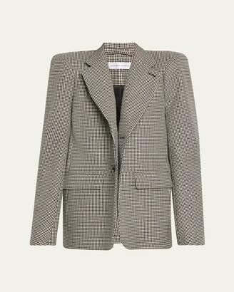 Marie Adam-Leenaerdt Houndstooth Hanger Tailoring Wool Jacket