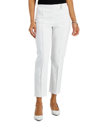 JM Collection Petite Ring-Belt Ankle Pants, Created for Macy's