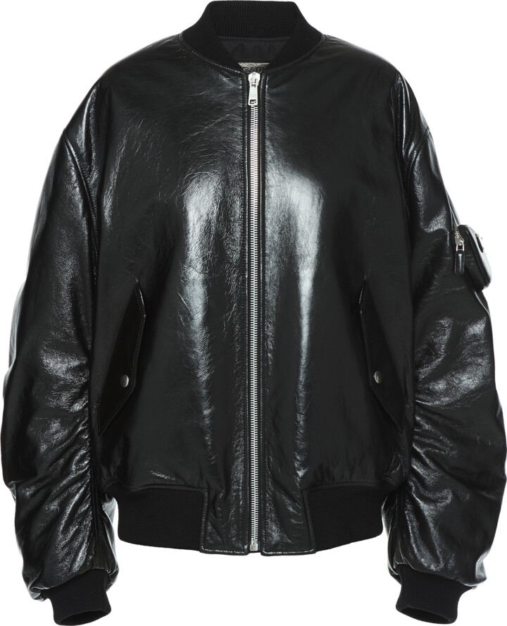 Prada Leather Bomber Jacket - ShopStyle