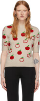 Thumbnail for your product : Gucci Off-White Jacquard GG Apple Half-Sleeve Sweater