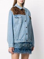 Thumbnail for your product : Simonetta Ravizza Leopard Print Denim Jacket
