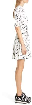 Stella McCartney Dot Print Fit & Flare Stretch Cady Dress