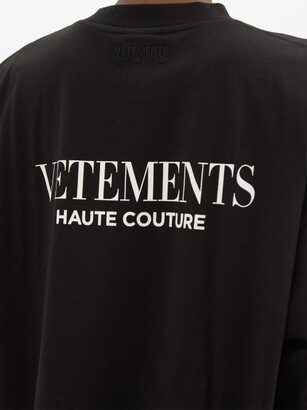 Vetements Fashion Is My Profession Oversized Cotton T-shirt - Black