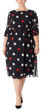 Anne Klein Plus Size Dot-Print Dress