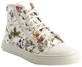 Thumbnail for your product : Gucci white floral canvas high-top sneakers