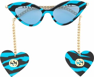 Gucci Eyewear Cat-Eye Zebra Sunglasses