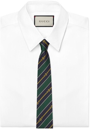 Gucci Interlocking G chain jacquard silk tie
