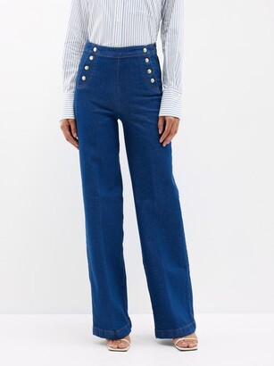 Frame Sailor Snap Wide-leg Jeans - ShopStyle