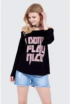 Thumbnail for your product : Select Fashion Dont Play Nice Bardot Top Boleros - size 10