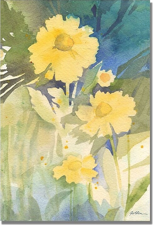 Trademark Fine Art Shelia Golden 'Sunshine Yellow' Canvas Art 35x47 Inches