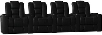 Latitude Run 138" Wide Power Recliner Home Theater Configurable Seating with Cup Holder