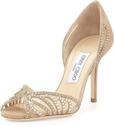 Thumbnail for your product : Jimmy Choo Kamba Crystal Suede d'Orsay Sandal, Nude