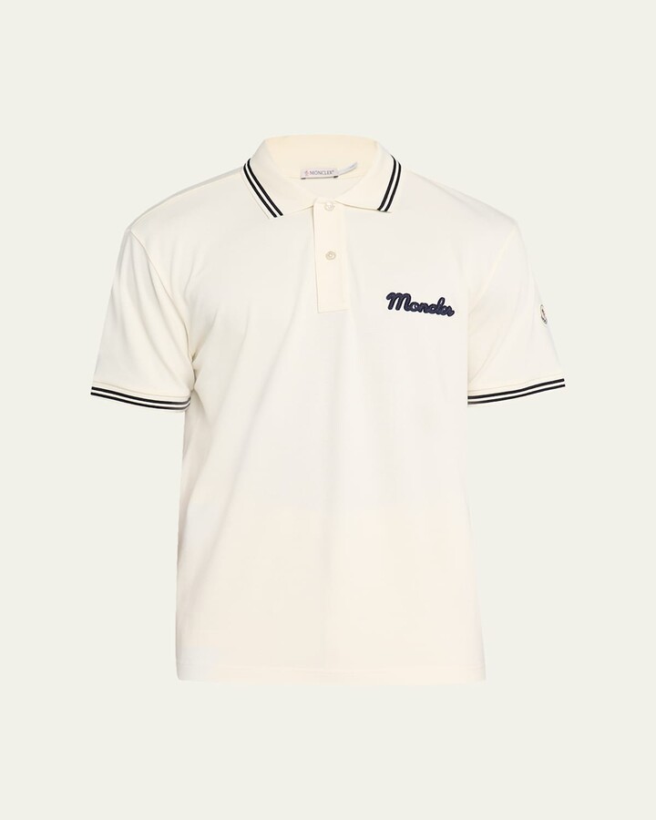 Moncler Men's Logo Script Short Sleeve Polo