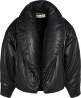 Casual leather bomber jacket 