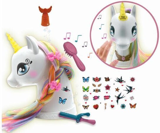 Lexibook America, Inc. Lexibook My magic interactive styling head unicorn with accessories, sound and light effects