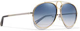 Thumbnail for your product : Chloé Aviator-style Gold And Silver-tone Sunglasses