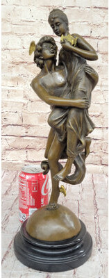 Ayshe Hermes Flying Mercury And Pandora Greek Mythology Bronze Sculpture Statue