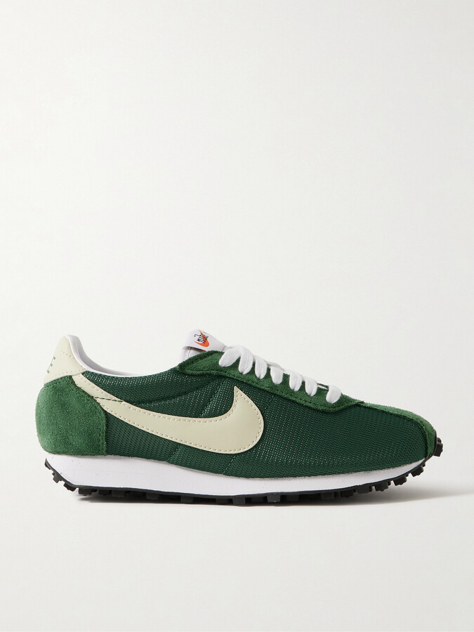 Nike Ld-1000 Leather And Brushed Suede-trimmed Mesh Sneakers - Green