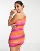 Thumbnail for your product : I Saw It First Petite slash neck mini dress in red print