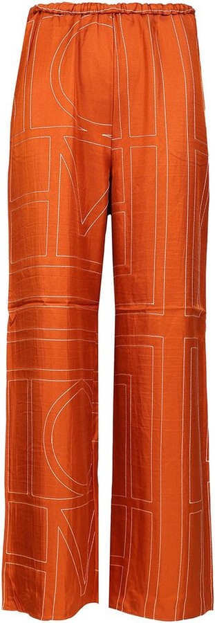 Totême Monogram-Patterned Wide-Leg Trousers
