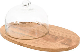 Glass Dome Covered Cheese Board | Wood