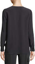 Thumbnail for your product : Go Silk Plus Size Silk Flap-Pocket Top