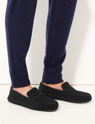 Marks and Spencer Suede Slip-on Slippers with Freshfeet