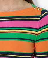 Thumbnail for your product : Lauren Ralph Lauren Long-Sleeve Striped Boat-Neck Top