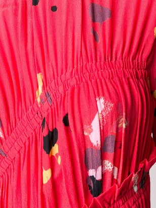 Preen Line Brush Stroke Pleated Midi Dress