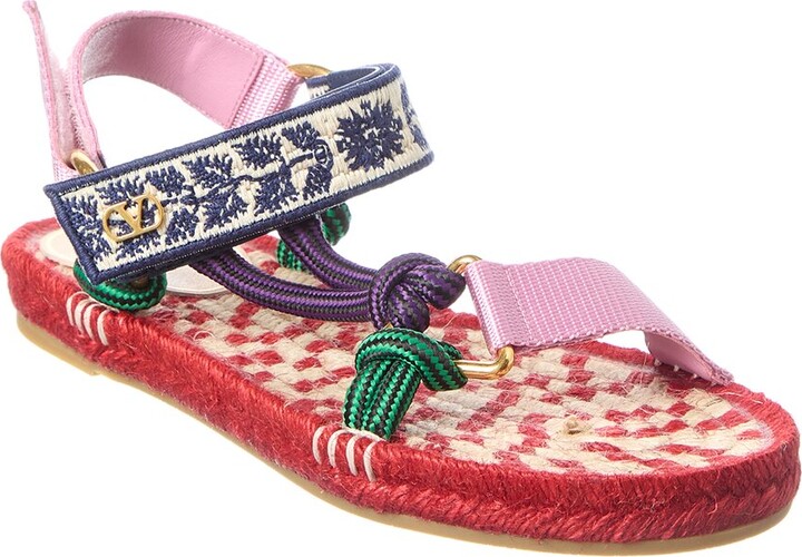 Valentino Lake Powell Leather-Trim Sandal