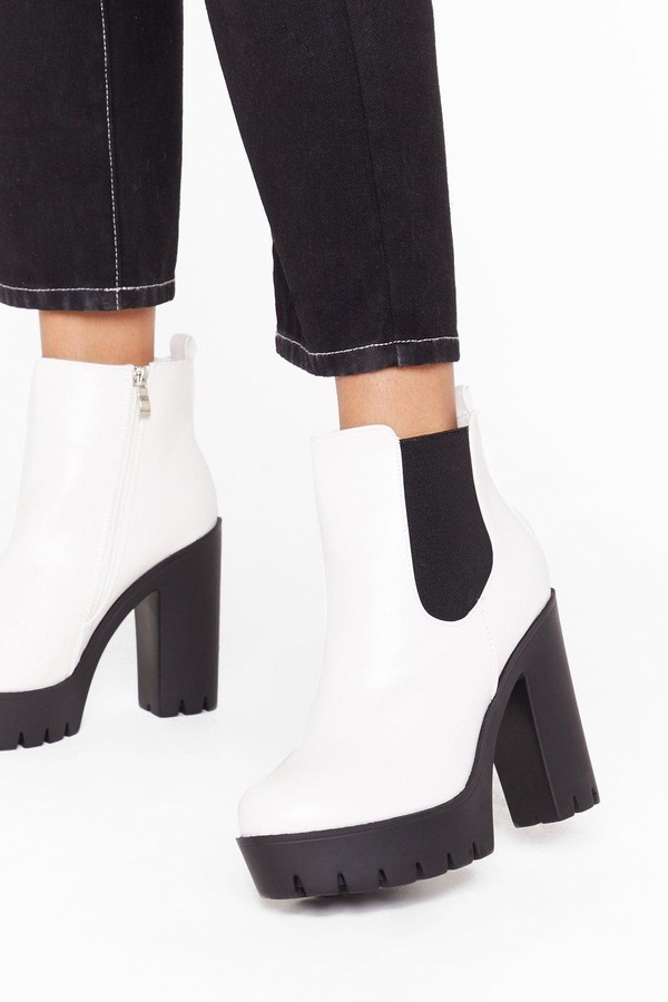 womens white platform boots
