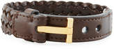 Thumbnail for your product : Tom Ford Men's Braided Calf Leather T-Buckle Bracelet