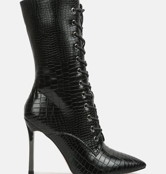 Black Evie Textured Platform Thigh-High Boots - CHARLES & KEITH US