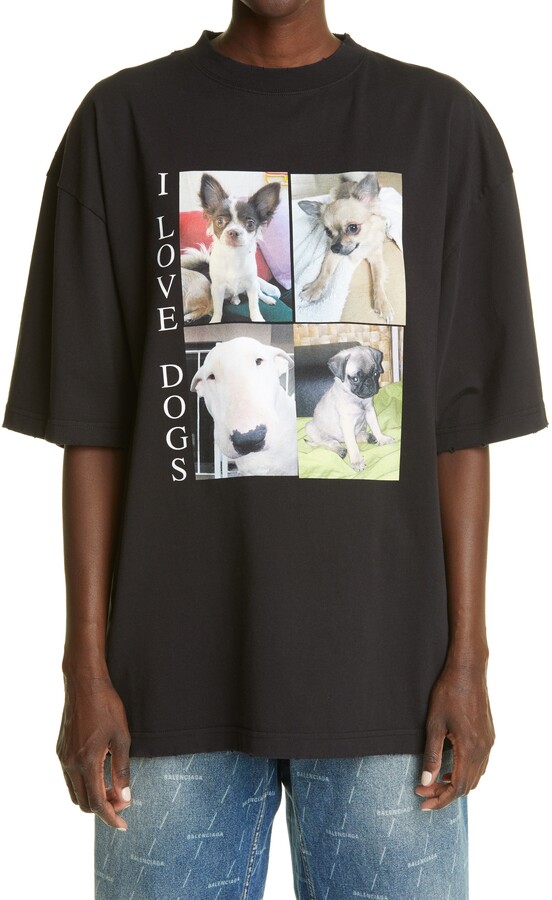 Balenciaga I Love Dogs Oversize Graphic - ShopStyle T-shirts