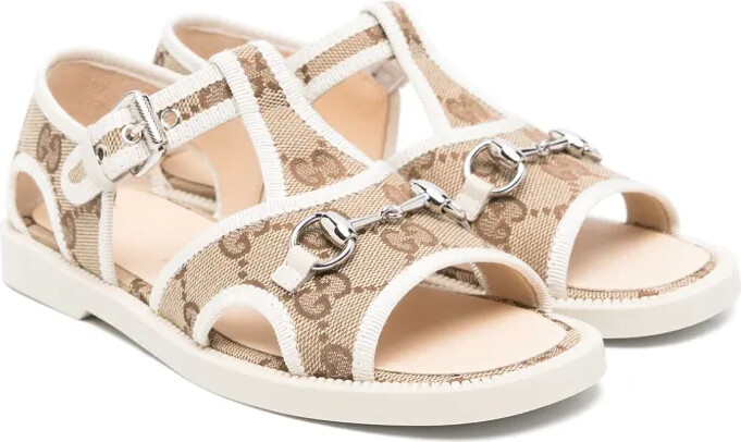 Horsebit canvas sandals