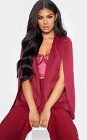 Thumbnail for your product : PrettyLittleThing Burgundy Cape Blazer