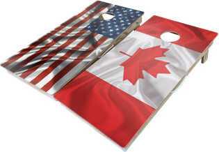 West Georgia Cornhole American and Canadian Flag 10 Piece Cornhole Set