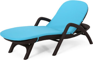 Hokku Designs Chaise Lounge With Cushion - Dark Brown Polypropylene, 20.49 In. Tall For Support Enjoy Beach Time