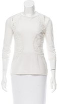 Thumbnail for your product : Nina Ricci Lace-Trimmed Long Sleeve Top