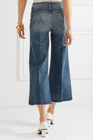 Thumbnail for your product : Mother The Roller Cropped Mid-rise Wide-leg Jeans - Mid denim
