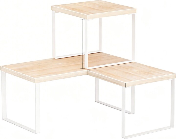 Yigii Adjustable Stackable Corner Shelf Organizer