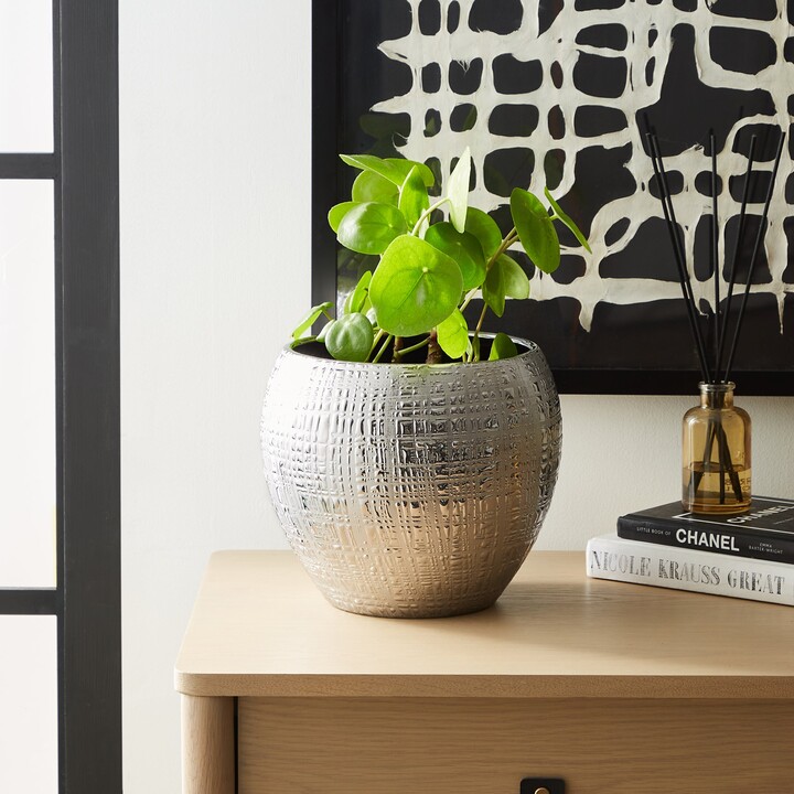 Dunelm Silver Romano Plant Pot 22cm White ShopStyle Decor