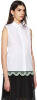 Thumbnail for your product : Prada White Sleeveless Poplin Shirt